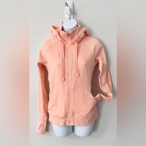 Athleta Triumph Full Zip Hoodie Jacket Peach Pink Neon XS